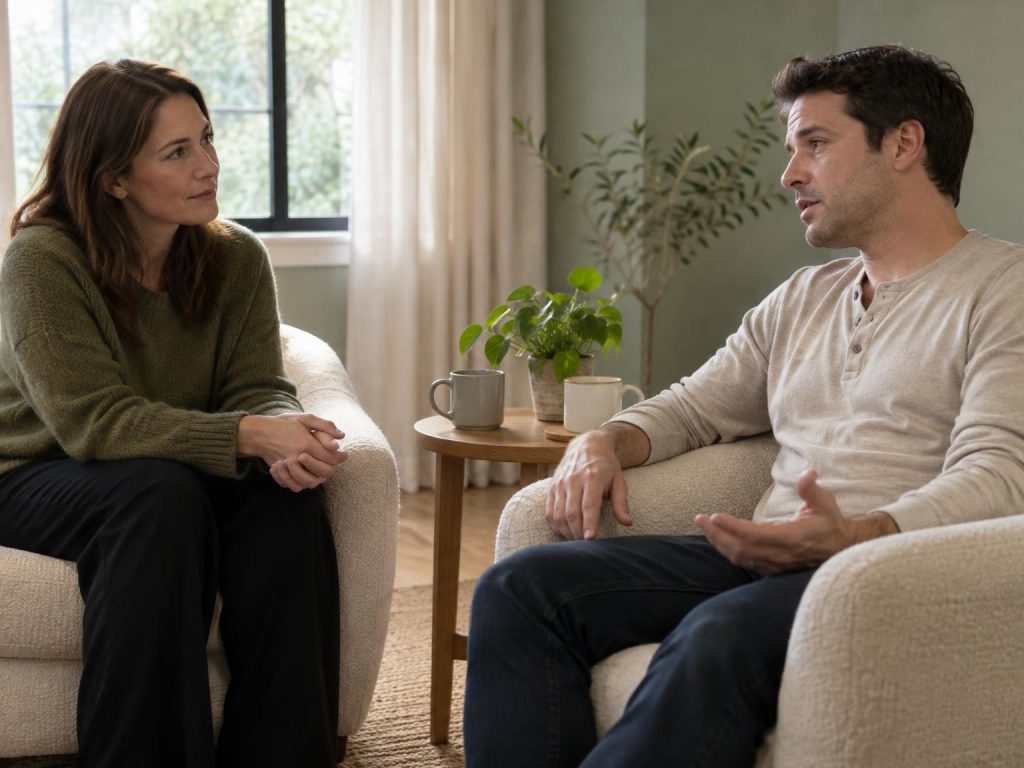 A therapist and client in an individual therapy session at The Newly